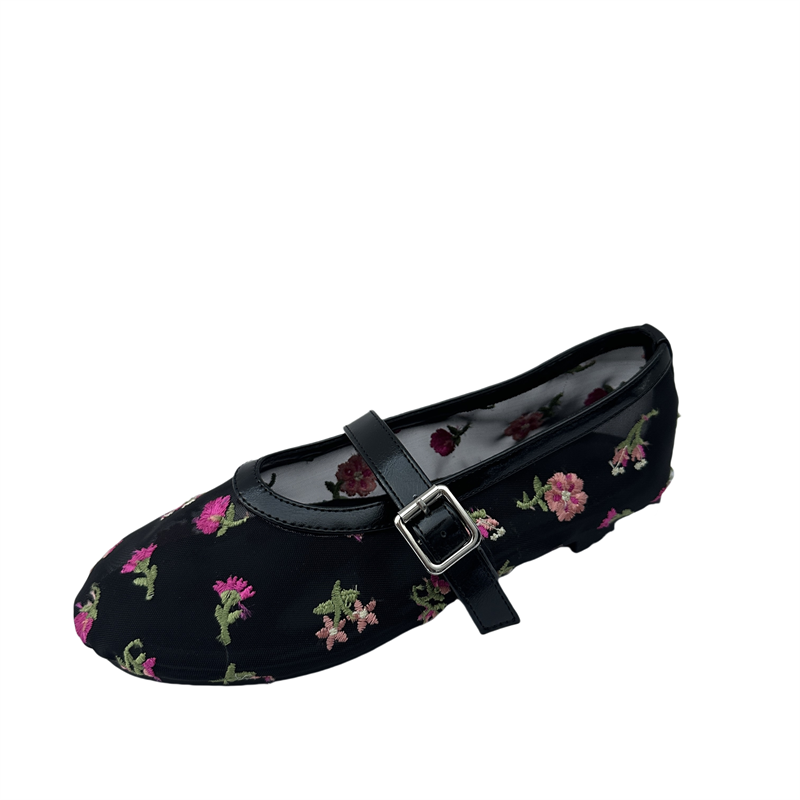 2025 New Style Shallow Mouth Single Shoes Mesh Fabric Women's Flats - Image 5