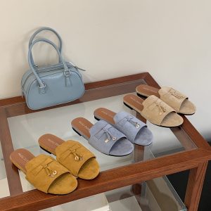 2026 Summer New Flat Comfort One-Strap Slippers Korean Style Beach Sandals for Women