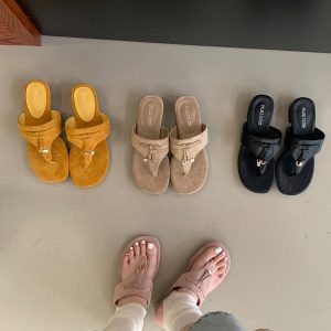 2026 New Summer Thick Heel One-Strap Korean Style Outdoor Slippers Sandals for Women