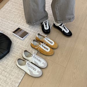 Retro Lace-Up German Training Shoes for Women 2026 Summer New Style Versatile Athletic Sneakers with Hidden Heel Casual Board Shoes